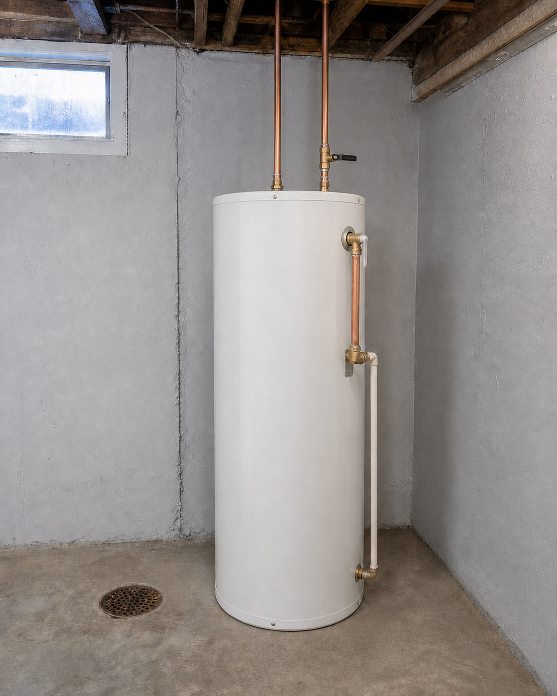 Chauffe-eau neuf raccordé après remplacement